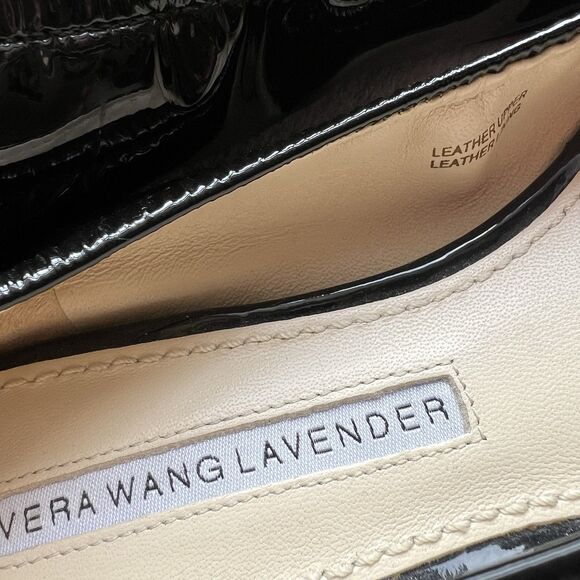 Vera Wang Lavender Black Patent Leather Ballet Flat Shoes‎ Women 6.5 M Classic - Picture 8 of 12